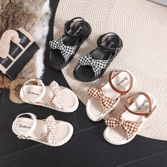 Damen Sandalen mit großem Schleifendetail und komfortablem Fußbett EB