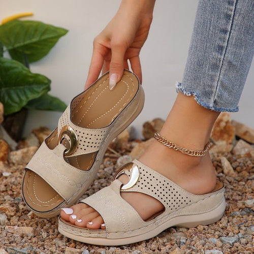 Damen modische und komfortable Sandalen mit durchbrochenem Obermaterial EB