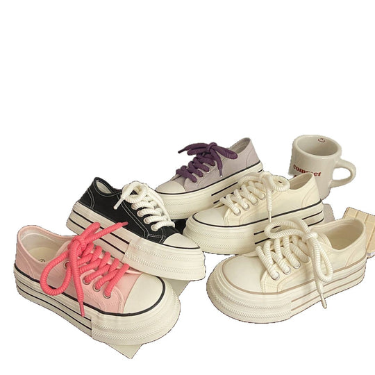 Damen Plateau-Sneaker mit dicker Sohle und stylischem Schnürdesign EB