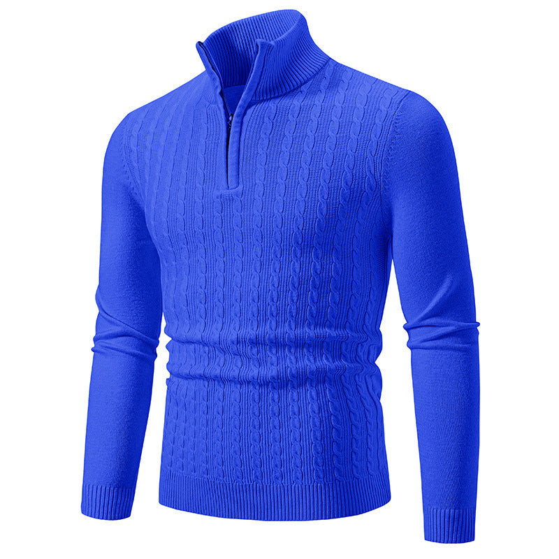 Herren eleganter Strickpullover mit hochabschließendem Reißverschluss EB