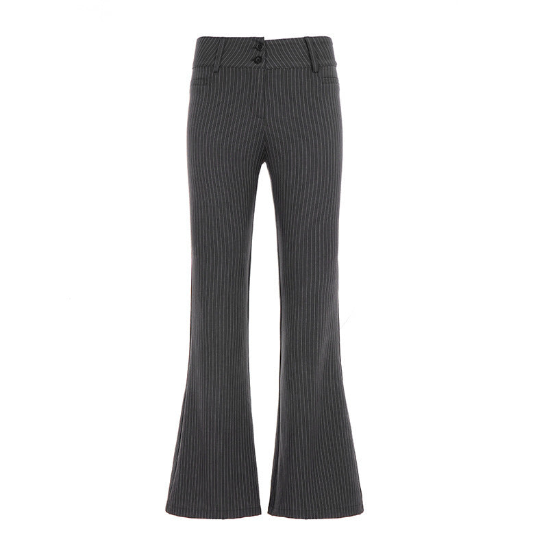Damen Flared Jeans mit modischem Streifenmuster und hohem Bund EB