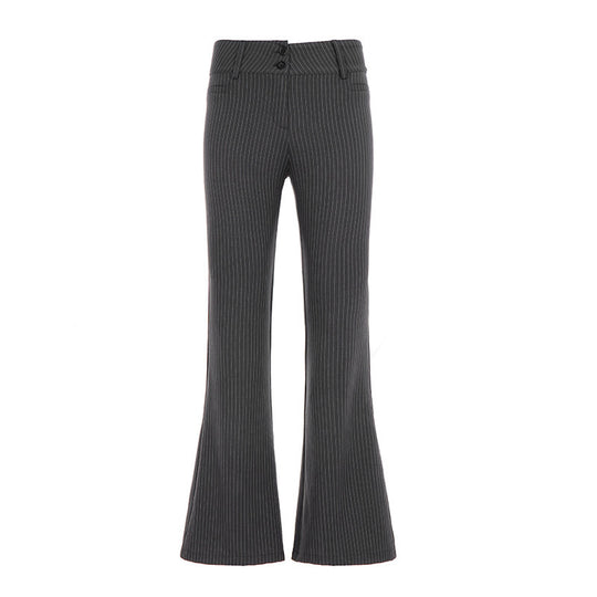 Damen Flared Jeans mit modischem Streifenmuster und hohem Bund EB