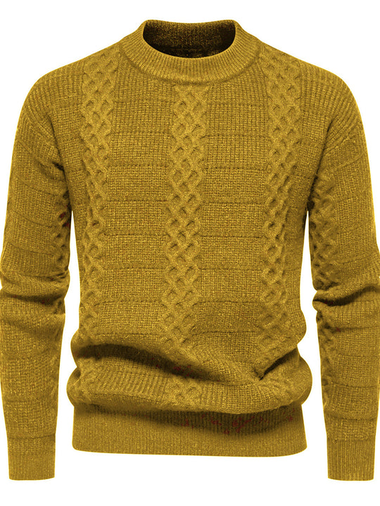 Herren Strukturierter Strickpullover mit hohem Kragen EB