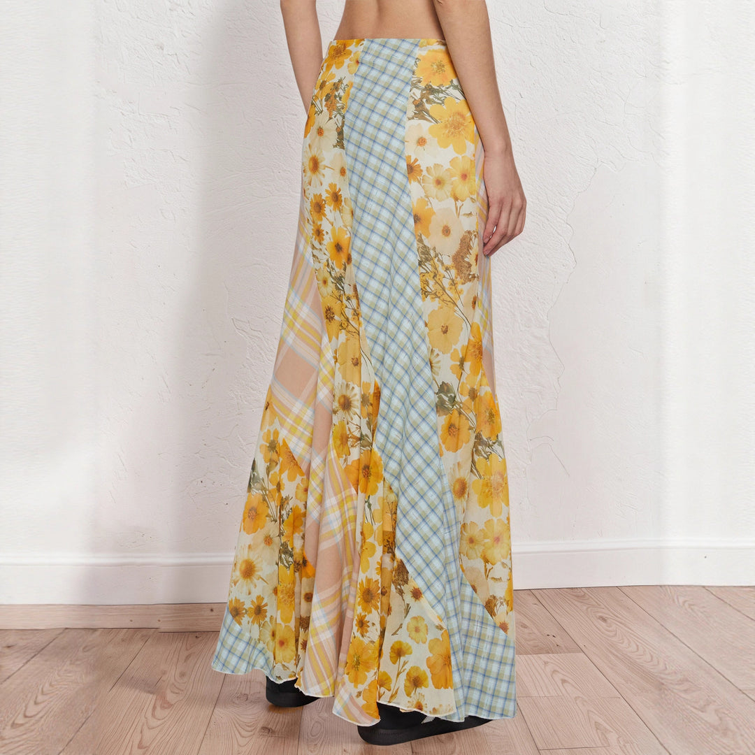 Damen Maxirock mit floralem Design und verspielten Farben EB