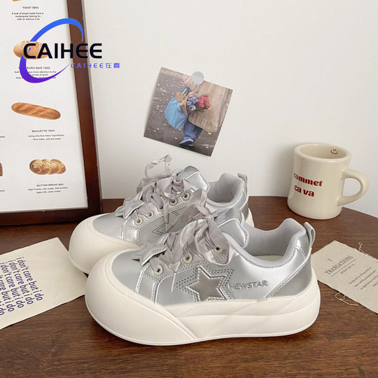 Damen Sportliche Sneakers mit modischem Design und dicker Laufsohle EB