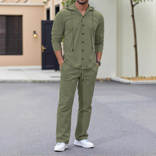 Herren lässiges Kapuzenshirt mit praktischen Taschen und Jogginghose EB