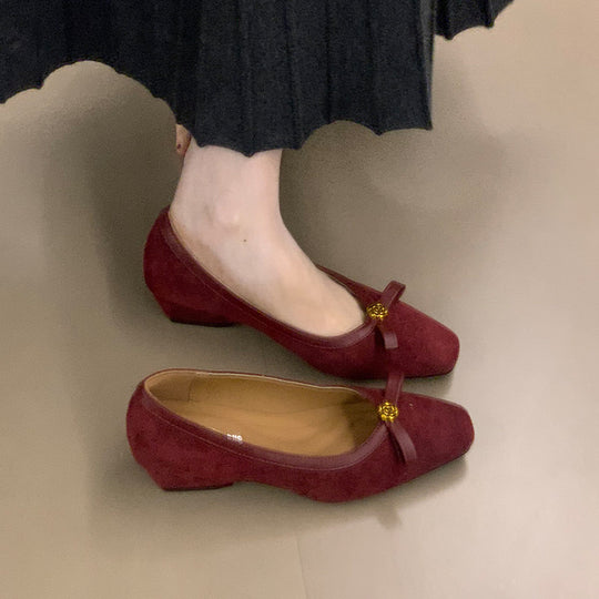 Damen elegante Ballerinas mit dekorativer Schleife EB