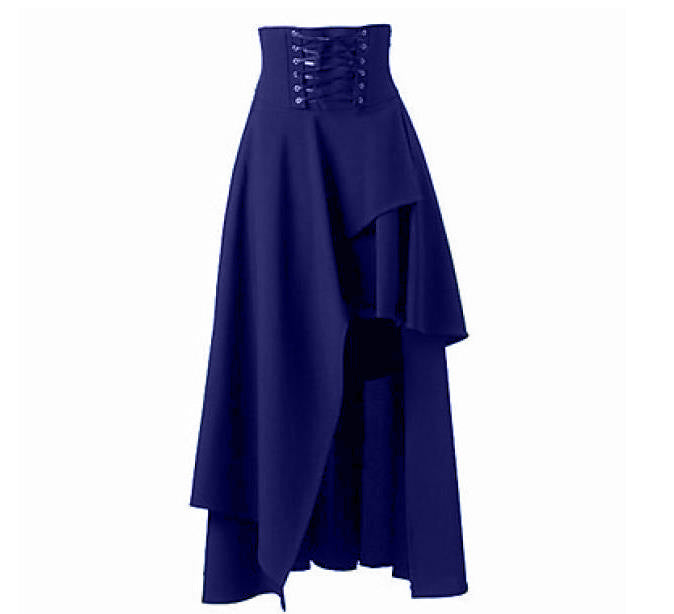 Damen Eleganter asymmetrischer Rock mit Schnürung EB