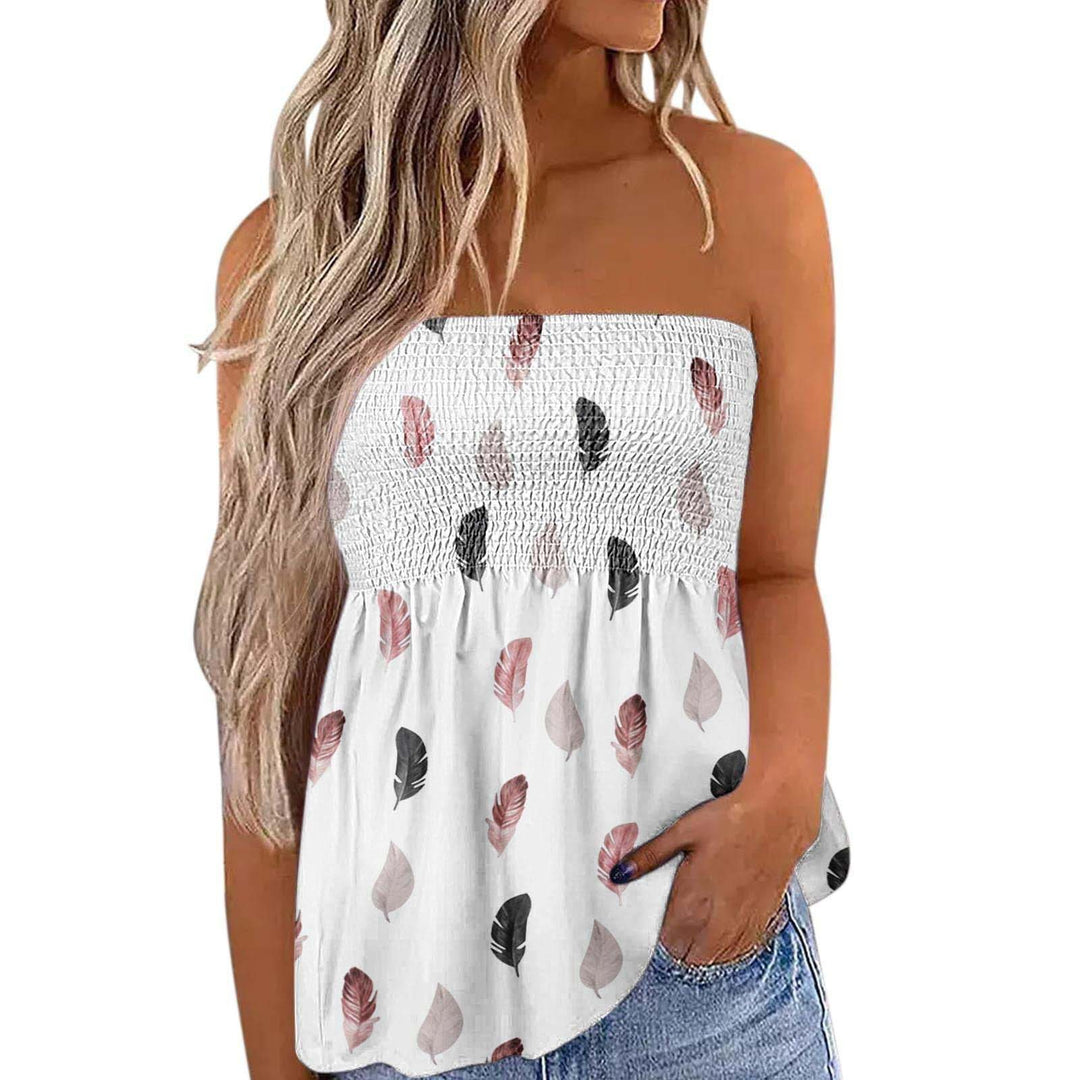 Damen Bandeau-Top mit floralem Einsatz EB