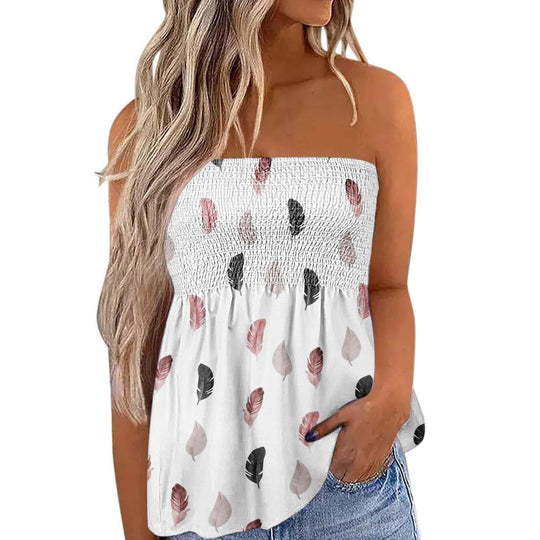 Damen Bandeau-Top mit floralem Einsatz EB