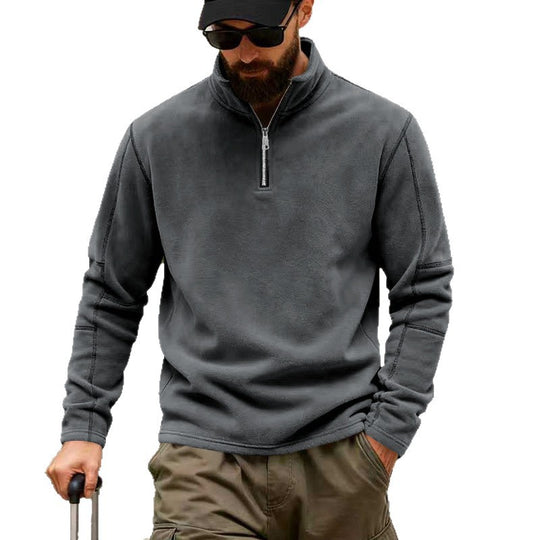 Herren Halbzip-Sweatshirt mit Stehkragen und markanten Nahtdetails EB