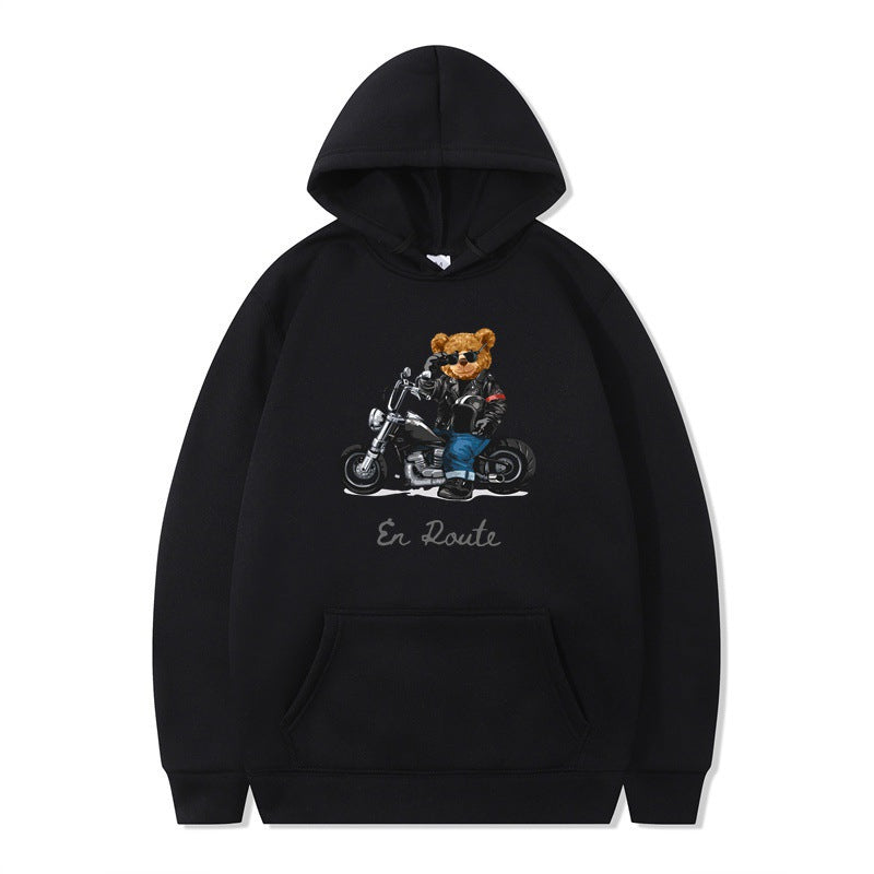 Damen Kapuzenpullover mit einzigartigem Bärenmotiv und lässiger Passform EB