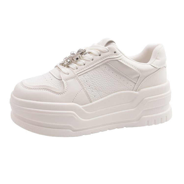 Damen modische Plateau-Sneaker mit besonderem Glitzerverzierung und atmungsaktiver Struktur EB
