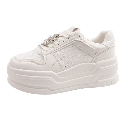 Damen modische Plateau-Sneaker mit besonderem Glitzerverzierung und atmungsaktiver Struktur EB