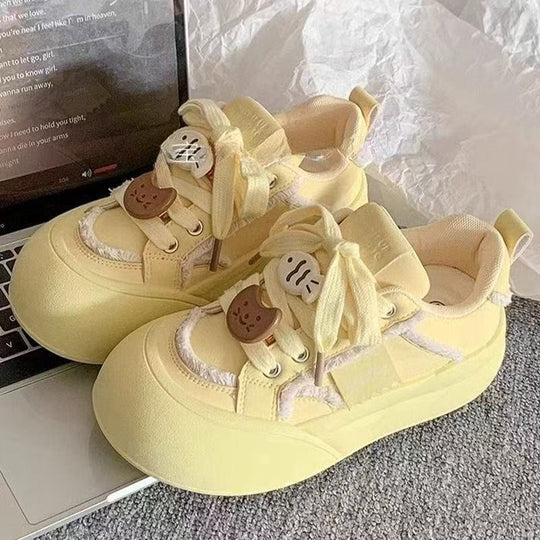 Damen Verspielte Chunky Sneakers mit lustigen Tierapplikationen und bequemer Sohle EB