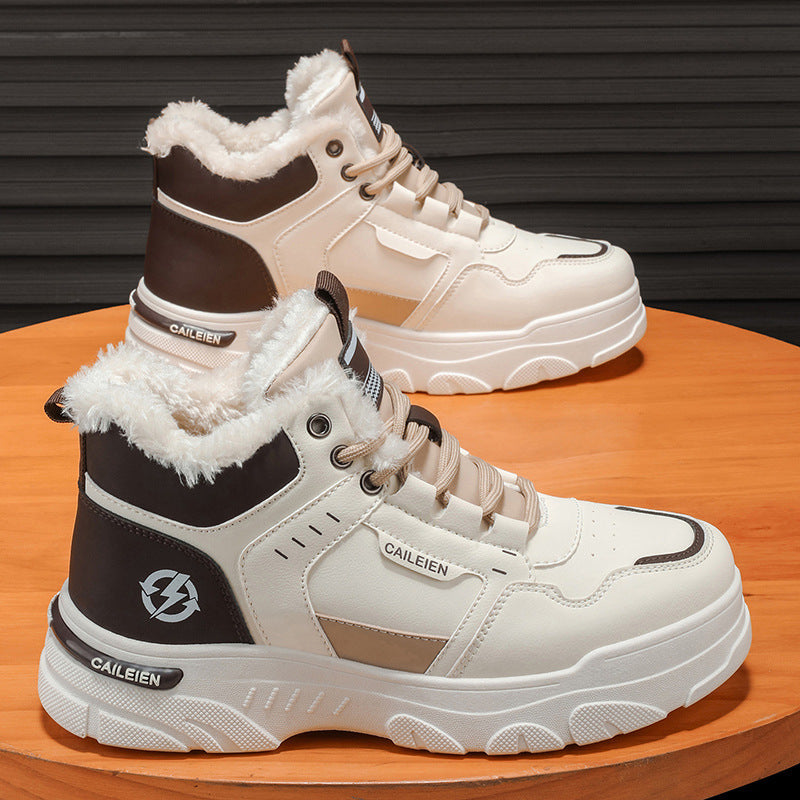 Damen gefütterte High-Top Sneakers mit rutschfester Sohle und elegantem Design EB