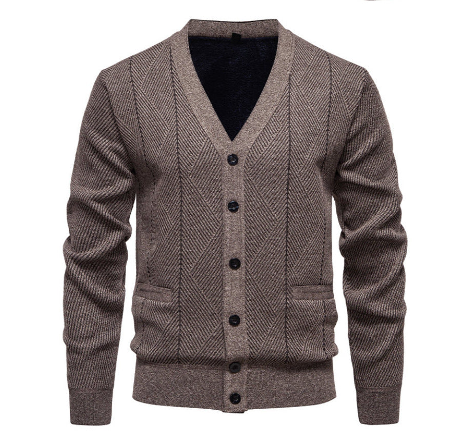 Herren modische Strickjacke mit einzigartigem Rautenmuster EB
