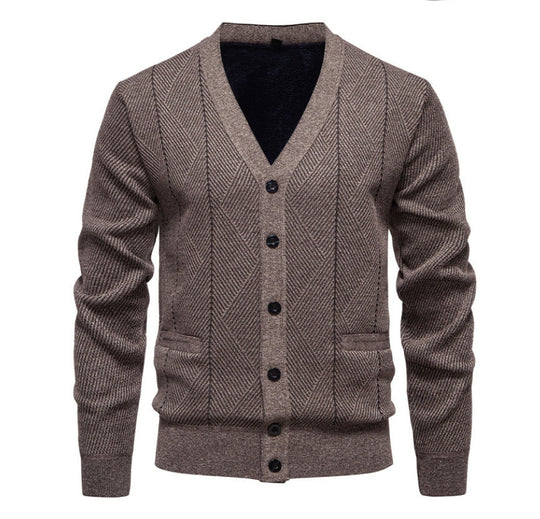 Herren modische Strickjacke mit einzigartigem Rautenmuster EB