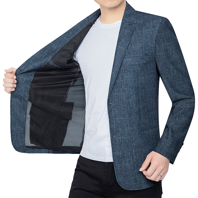 Herren Unstrukturiertes Slim-Fit Sakko mit leichtem Stretch und halber Innenfütterung EB