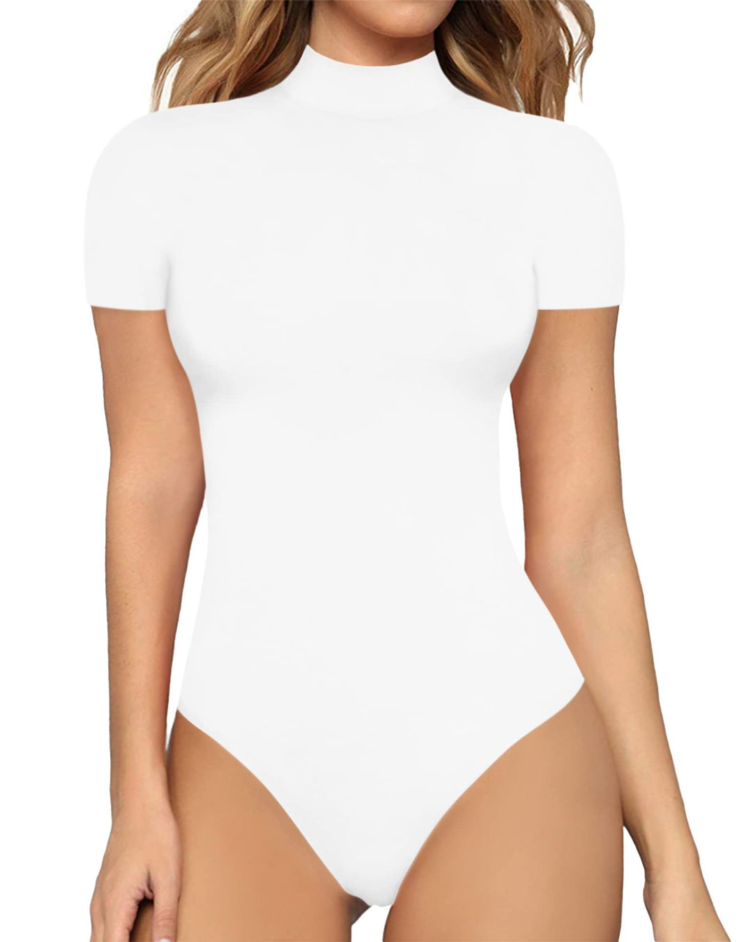 Damen Body mit kurzem Ärmel und hohem Kragen EB