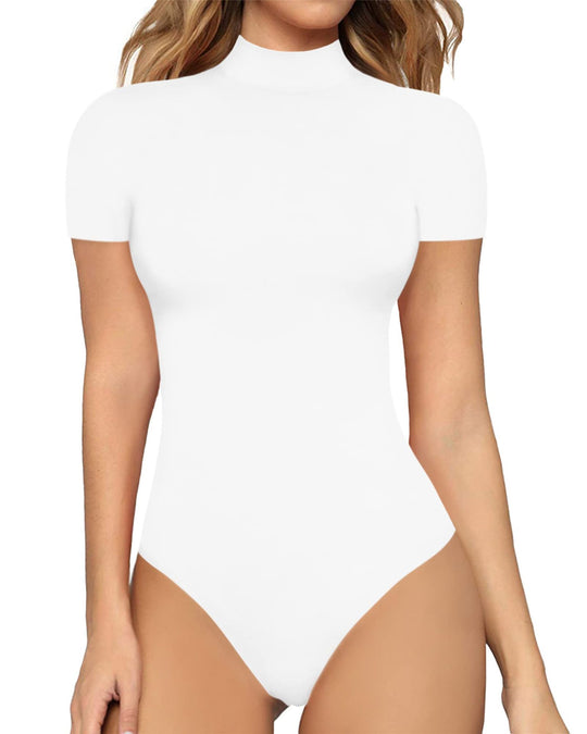 Damen Body mit kurzem Ärmel und hohem Kragen EB
