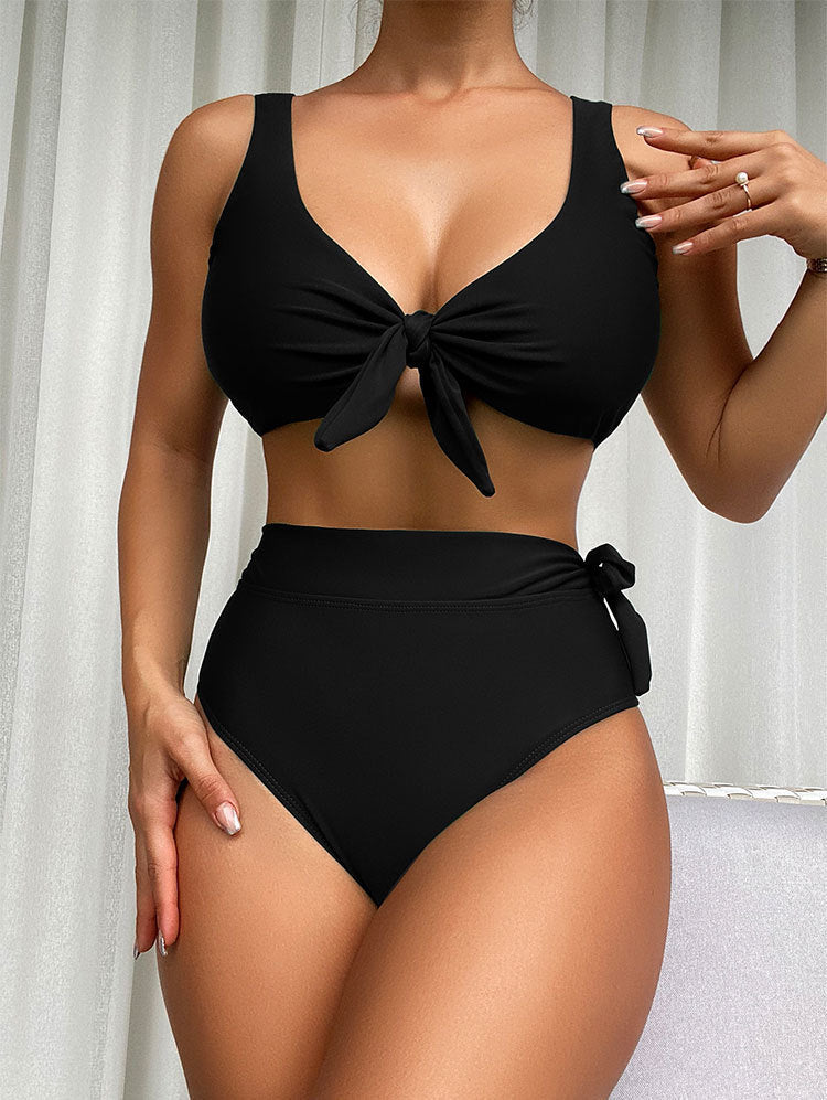 Damen Hochtailliertes Bikini-Set mit bindbarem Oberteil und eleganter Passform EB