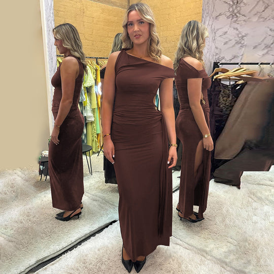 Damen Elegantes Wickelkleid mit gerafftem Einsatz EB