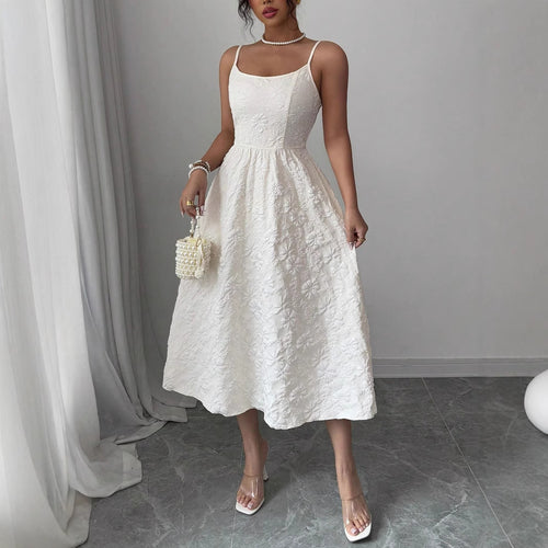 Damen Midikleid mit zarter Blumenstickerei EB