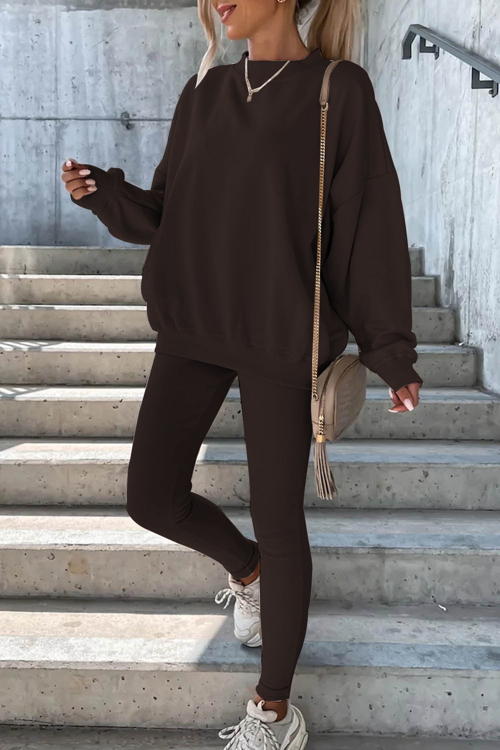 Damen Oversized Sweatshirt mit weitem Schnitt und strukturierten Ärmeln EB