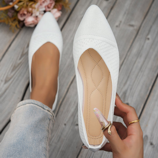 Damen Ballerinas mit kreativem Hahnentrittmuster und flexiblem Fußbett EB