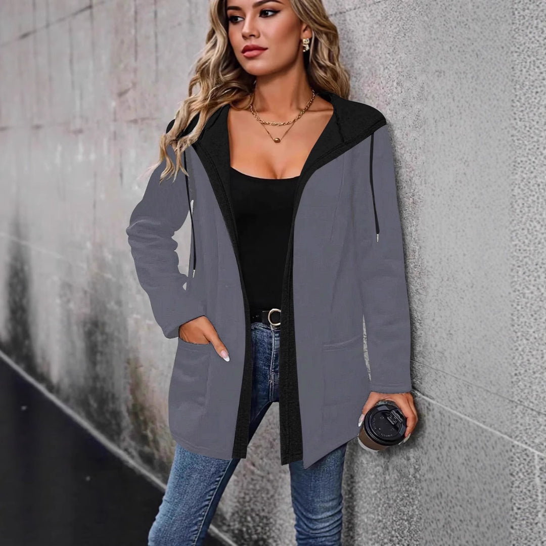 Damen Lässige Kapuzenjacke mit praktischen Taschen und modernem Schnitt EB