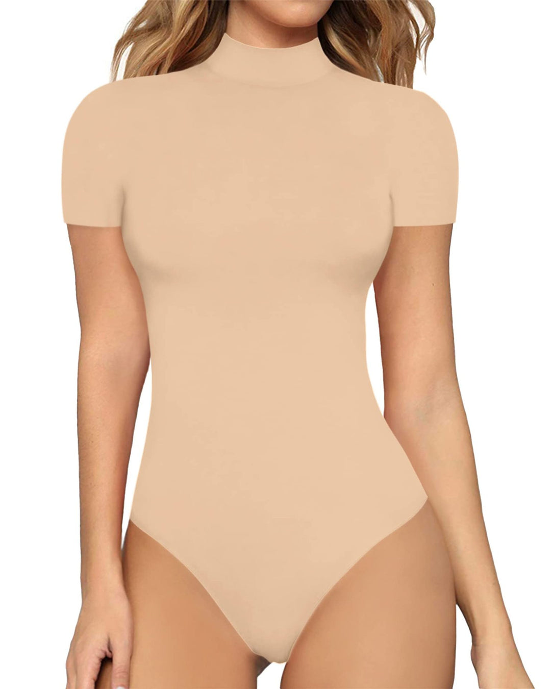 Damen Body mit kurzem Ärmel und hohem Kragen EB