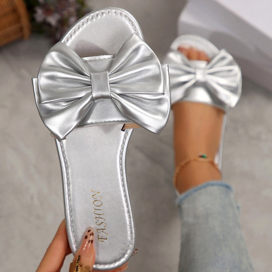 Damen elegante Slipper mit großzügigem Schleifen-Detail EB