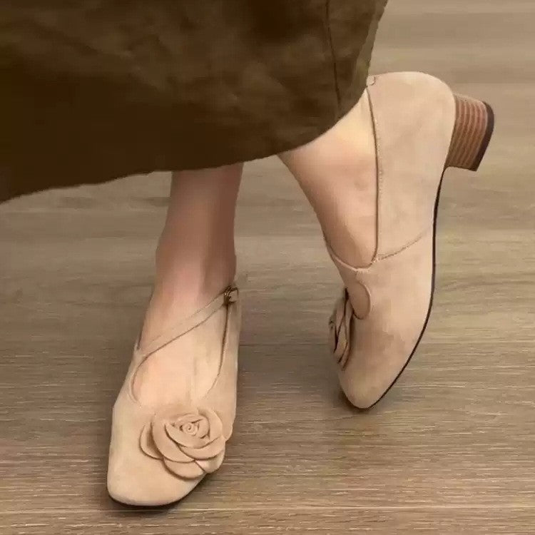 Damen elegante Ballerinas mit floralem Akzent und komfortablem Fußbett EB
