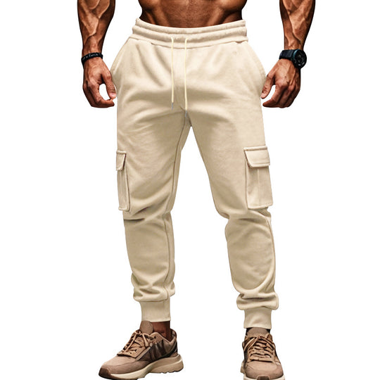 Herren Cargo-Jogginghose mit elastischem Bund und multifunktionalen Taschen EB