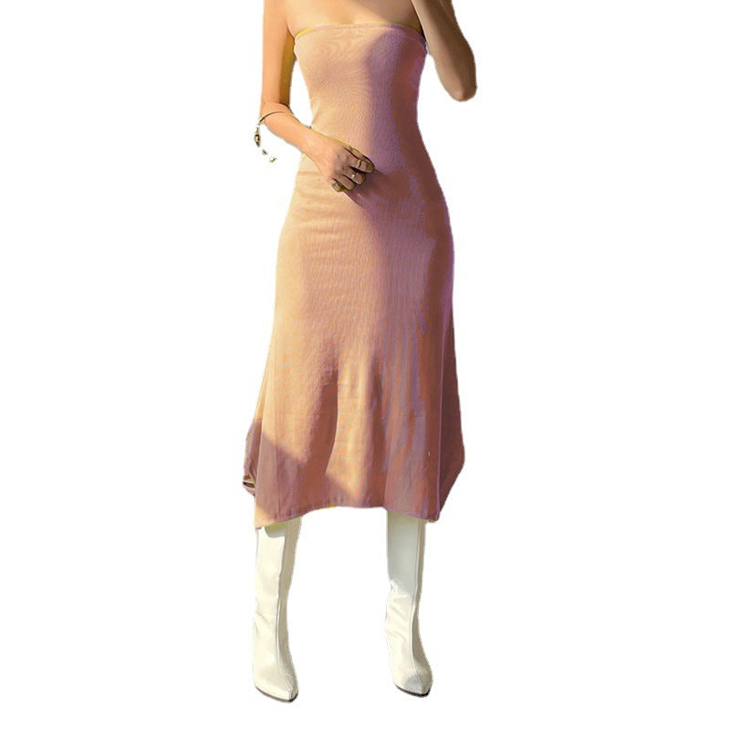 Damen Maxikleid mit schulterfreiem Design und figurschmeichelnder Passform EB