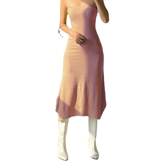 Damen Maxikleid mit schulterfreiem Design und figurschmeichelnder Passform EB