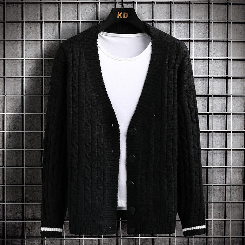 Damen Strickjacke mit Zopfmuster und Knopfdetails EB