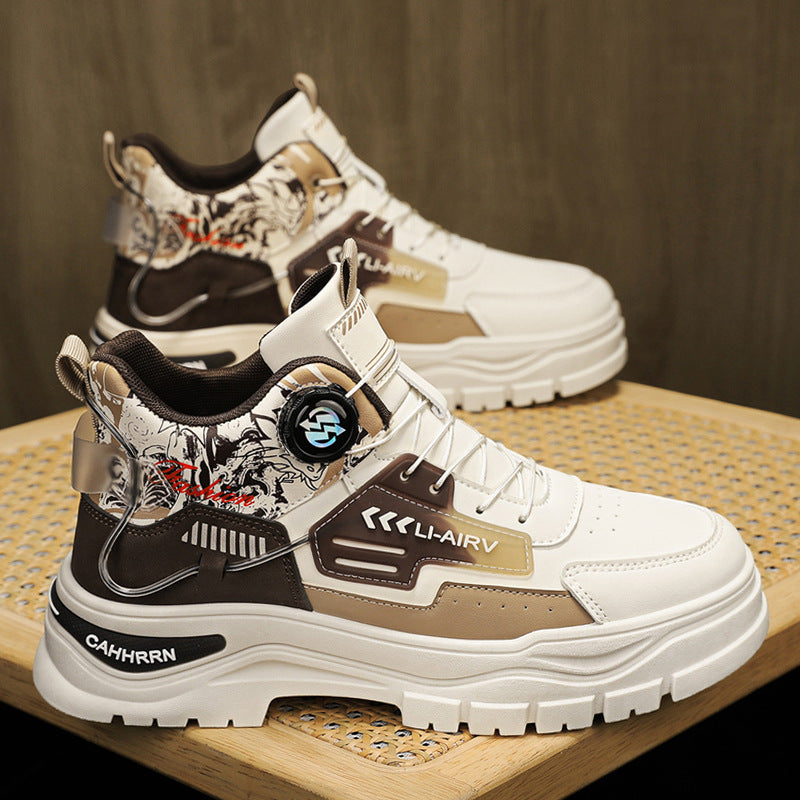 Damen Sportliche High-Top Sneakers mit innovativer Schnürtechnologie und robustem Sohlenprofil EB