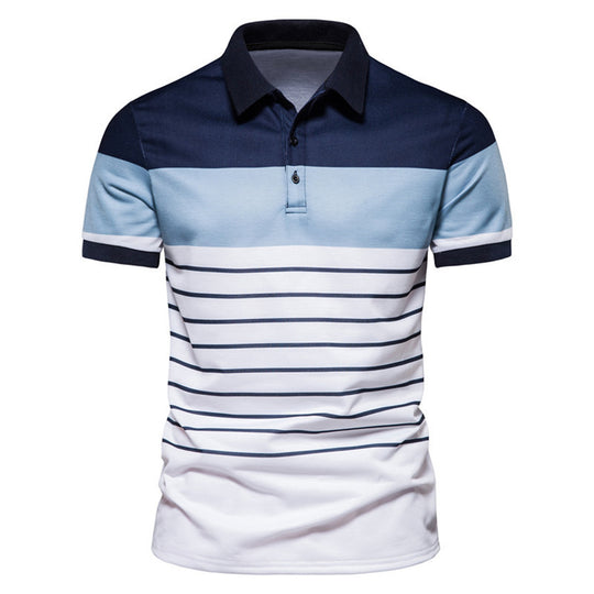 Herren Polo-Shirt mit modernem Streifenmuster und hochwertiger Baumwolle EB