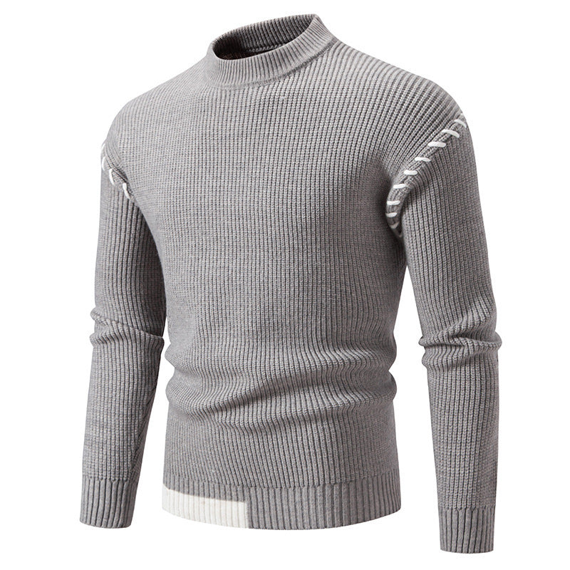 Herren modischer Strickpullover mit einzigartigem Design und hohem Kragen EB