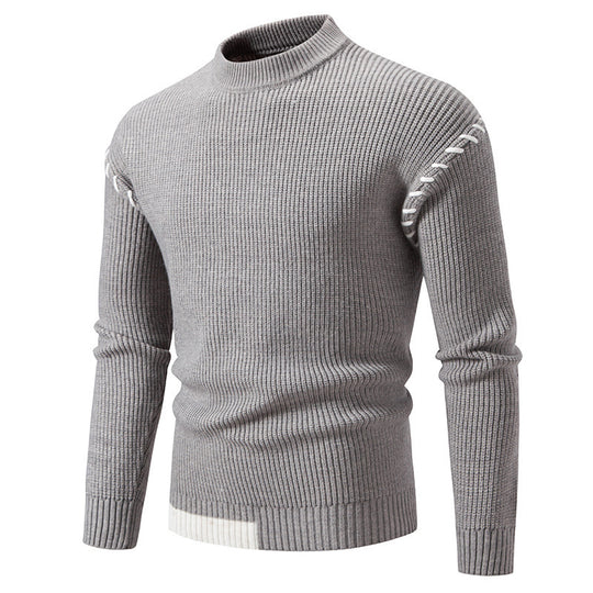 Herren modischer Strickpullover mit einzigartigem Design und hohem Kragen EB