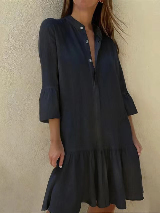 Damen Hemdkleid mit Rüschen EB