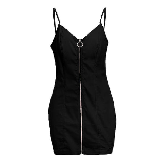 Damen Midikleid mit Reißverschluss und verstellbaren Trägern EB