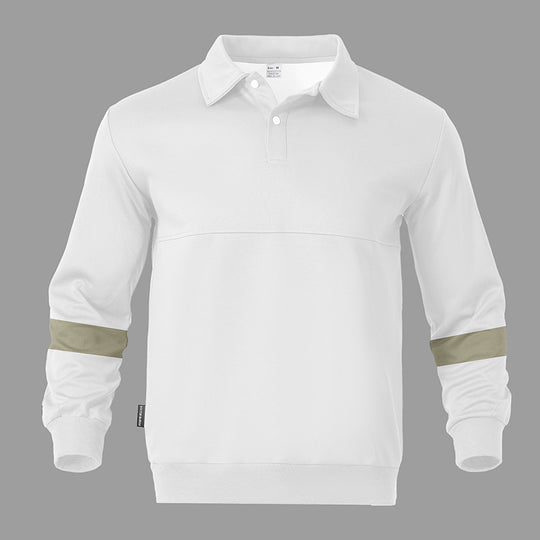 Herren sportlicher Langarm-Polo mit modernem Design und Kontrastärmel EB