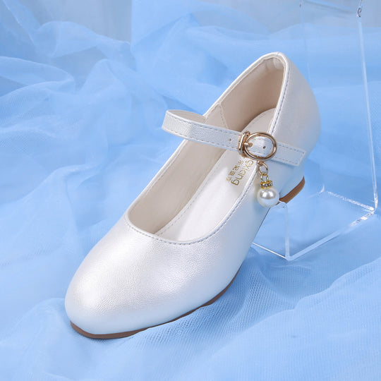 Mädchen Elegante Ballerinas mit verstellbarem Riemen und Perlenanhänger EB