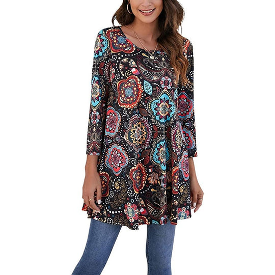 Damen Tunika mit einzigartigem Mandala-Druck EB