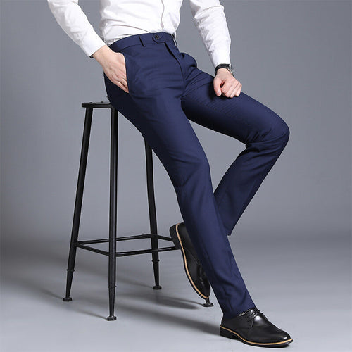 Herren elegante Slim-Fit Anzughose EB