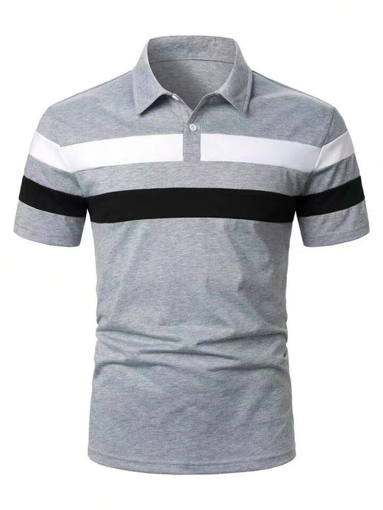Herren Polohemd mit modernem Farbblockdesign und atmungsaktiven Materialien EB
