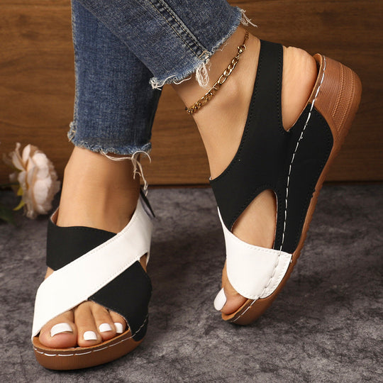 Damen Komfortable Wedge-Sandalen mit verstellbaren Riemen EB